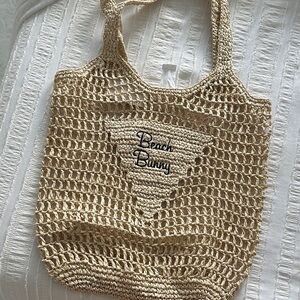 Beach Bunny Natural Crochet Tote